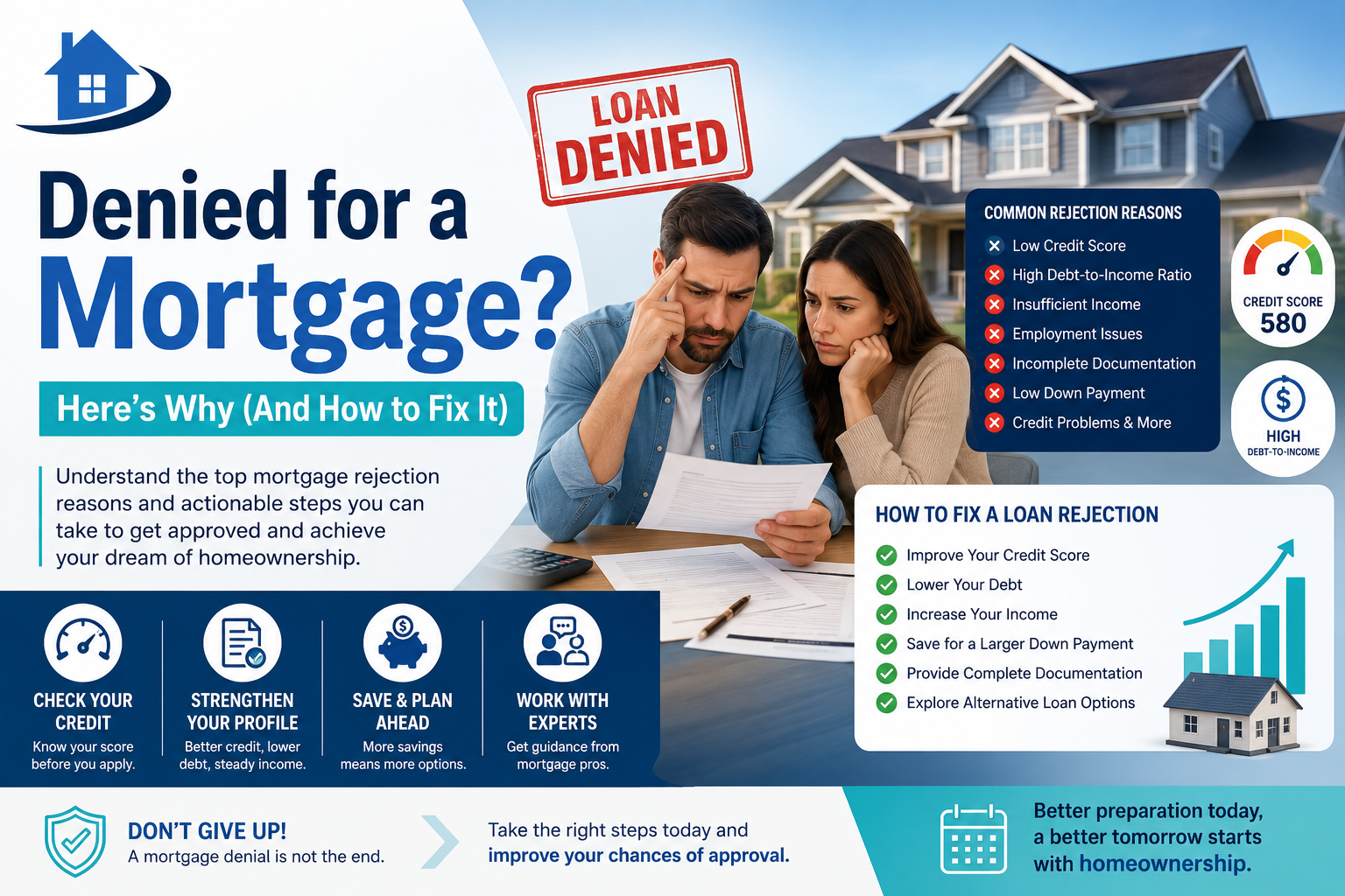 Denied for a Mortgage? Here's Why (And How to Fix It)